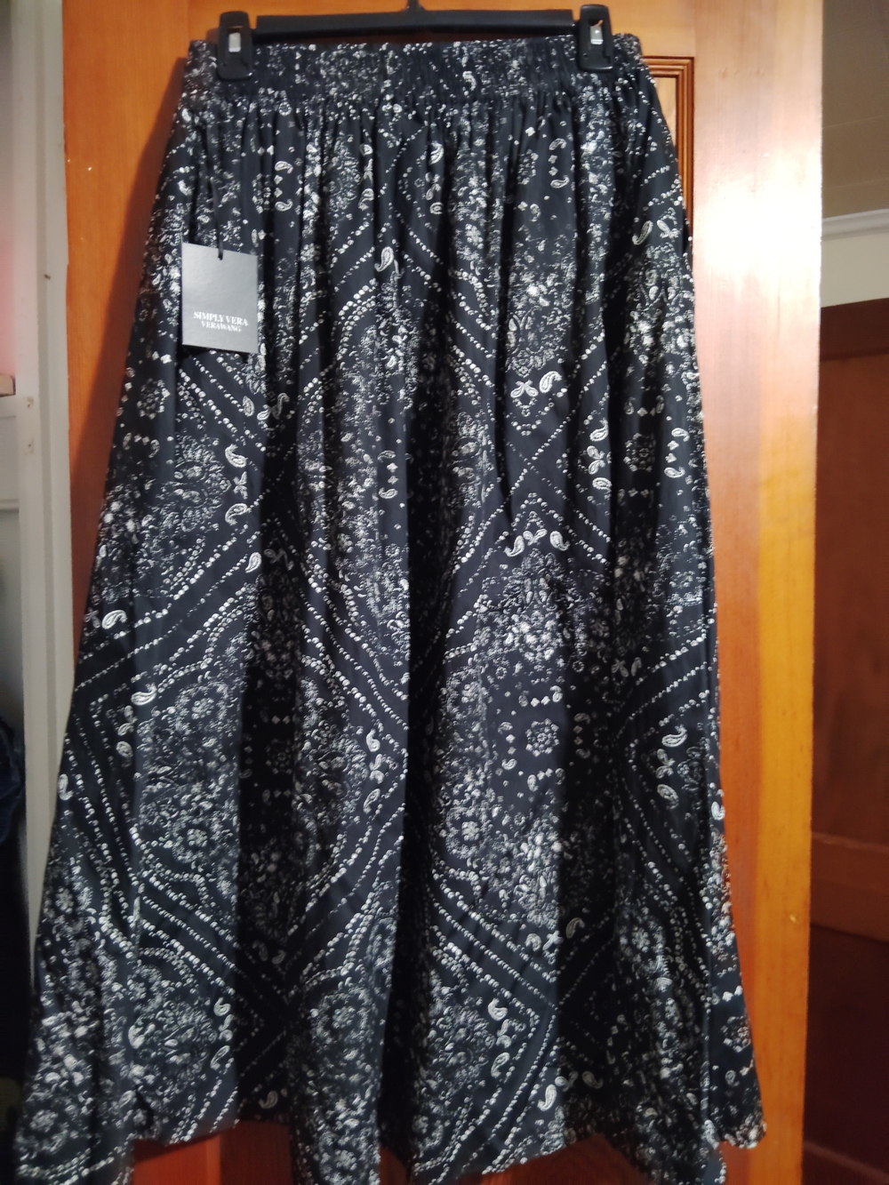 Simply Vera Vera Wang Black and White Printed Maxi Skirt
